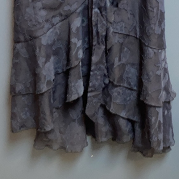 NWT GRACE KARIN WO SIZE XL NAVY BLUE BELTED FLORALDESIGN RUFFLES FAUX WRAP DRESS - Picture 7 of 13